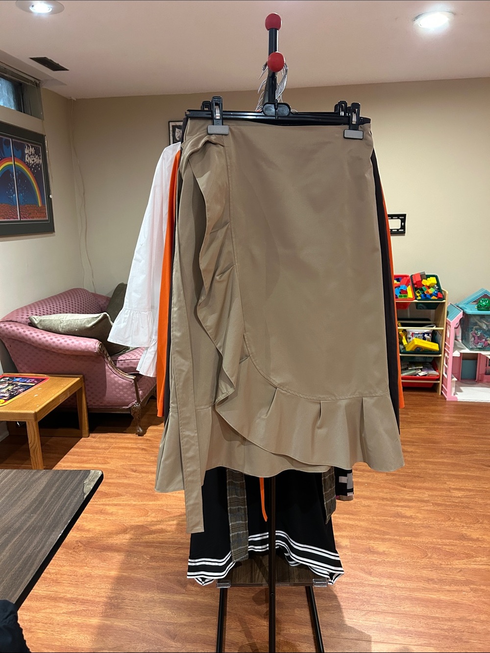 Women’s Ruffle Wrap Skirt in Tan